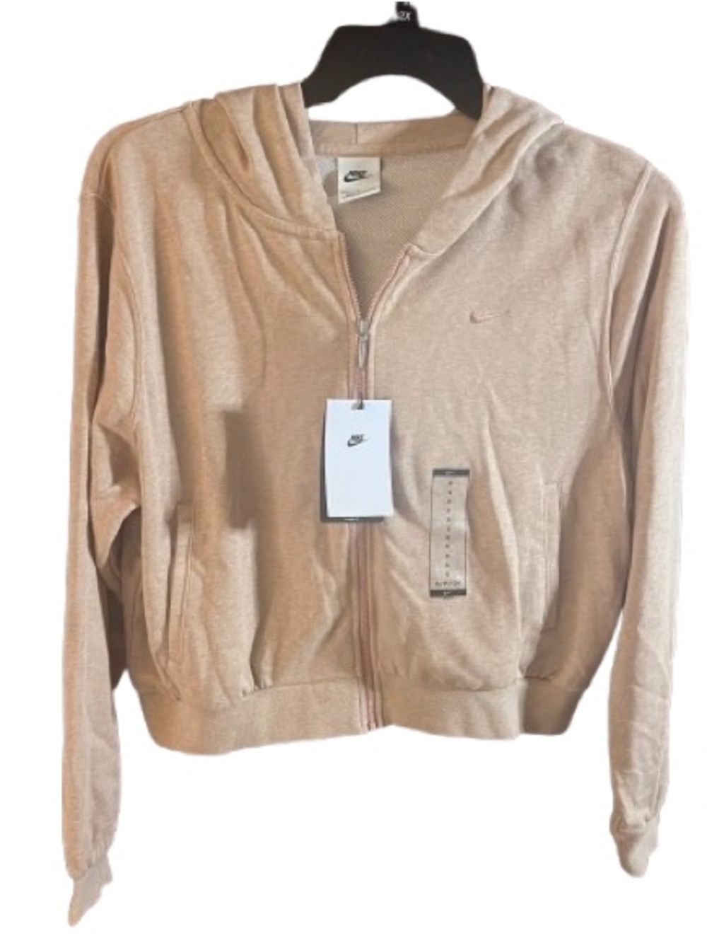 NWT Nike Women's tan Zip-Up Cropped Hoodie Size Small - Picture 5 of 7